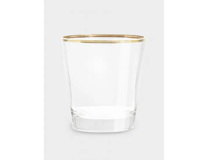 Набор стаканов для виски 6 предметов 365 мл с золотистым кантом Le Stelle Gemma Gold