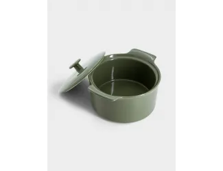 Кастрюля, 1,3 л, с крышкой, фарфор P, серо-зеленая, Indulgence