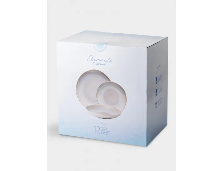 Сервиз обеденный 4 персоны 12 предметов бежевый в крапинку Lunasol North Organic