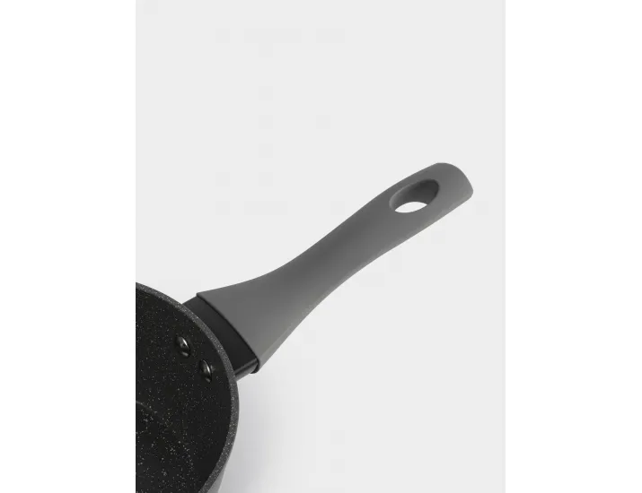 Ковш 16 см 1,3 л с крышкой с покрытием серо-черный Anna Lafarg Robust