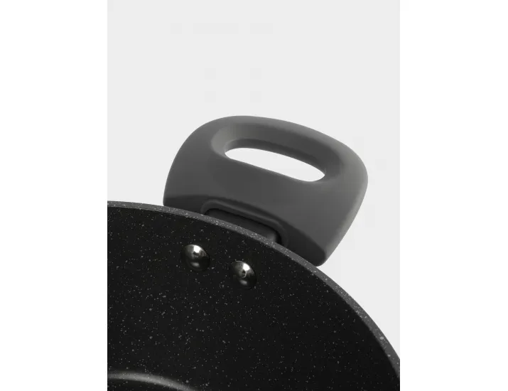 Кастрюля 20 см 2,3 л с крышкой с покрытием серо-черная Anna Lafarg Robust