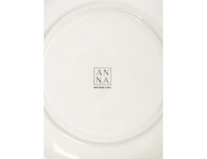 Тарелка закусочная 21 см белая с серебристым кантом Конь Anna Lafarg White horse