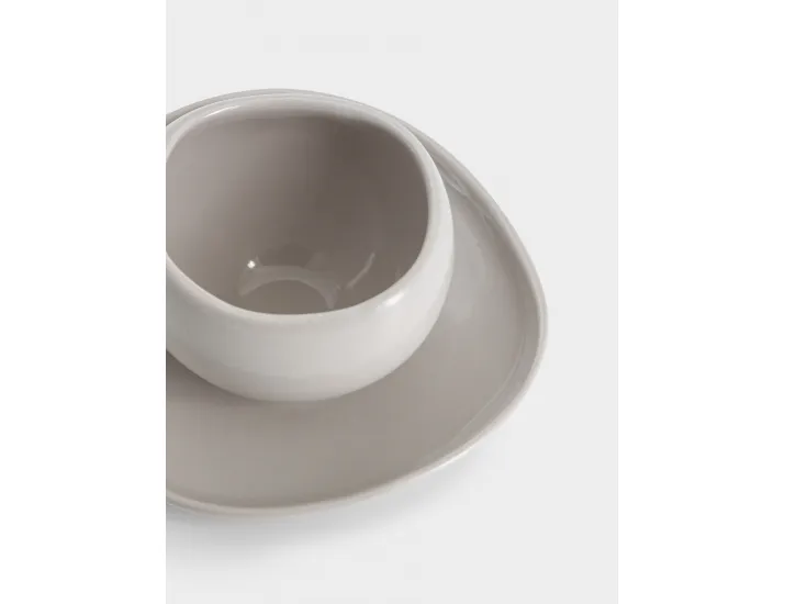 Чашка с блюдцем 90 мл серая Easy Life Organica