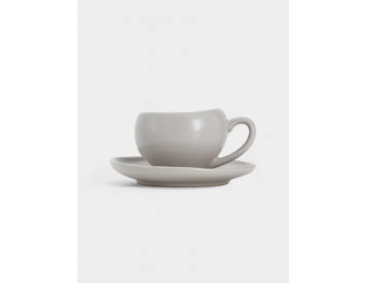 Чашка с блюдцем 90 мл серая Easy Life Organica