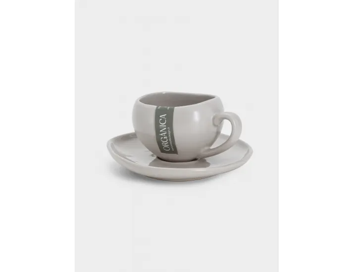 Чашка с блюдцем 90 мл серая Easy Life Organica