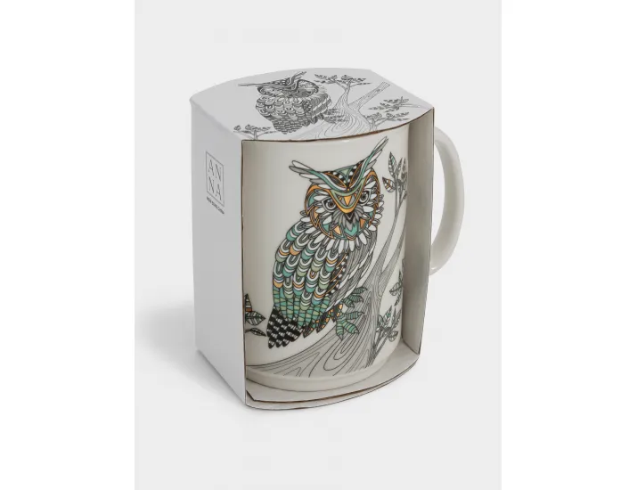 Кружка 415 мл белая Сова Anna Lafarg Wild