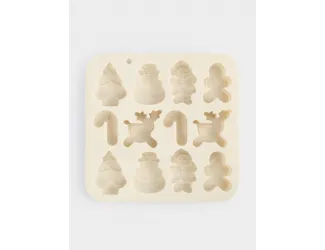 Форма для льда и шоколада, 16х16 см, 12 отд, силикон, молочная, Новый год, Muffin