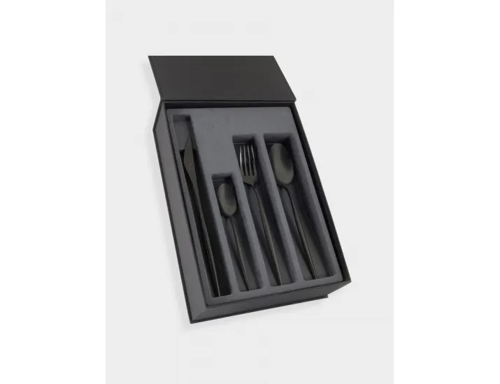 Набор столовых приборов 6 персон 24 предмета черные матовые Face Cosmos PVD