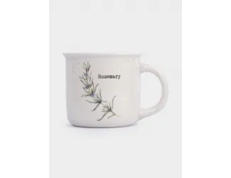 Кружка, 370 мл, фарфор N, белая, в крапинку, Розмарин, Herbarium new