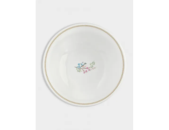 Салатник 23 см 2,5 л белый Цветы и птицы Easy Life Birds Melody