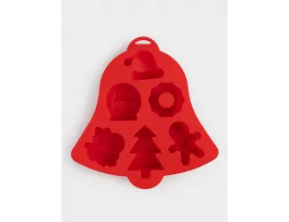 Форма для выпечки кексов, 21х20 см, 6 отд, силикон, красная, Колокольчик, Muffin