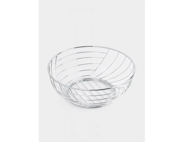 Корзина для фруктов 27 см серебристая Полосы Anna Lafarg Spin