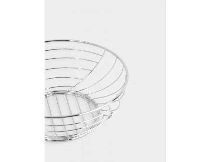 Корзина для фруктов 27 см серебристая Полосы Anna Lafarg Spin