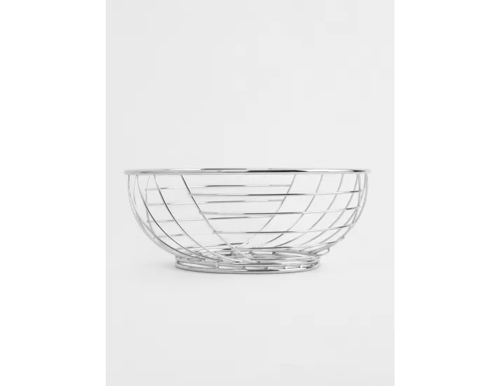 Корзина для фруктов 27 см серебристая Полосы Anna Lafarg Spin