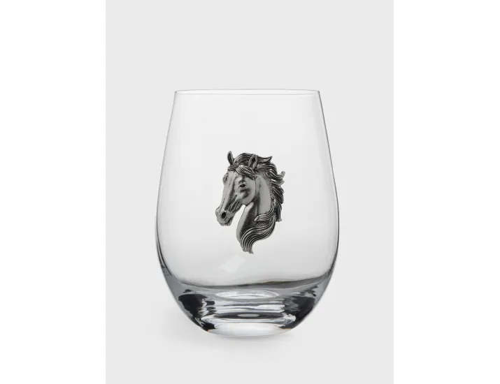 Стакан для виски 12 см 500 мл серебристый Голова коня Anna Lafarg Horse