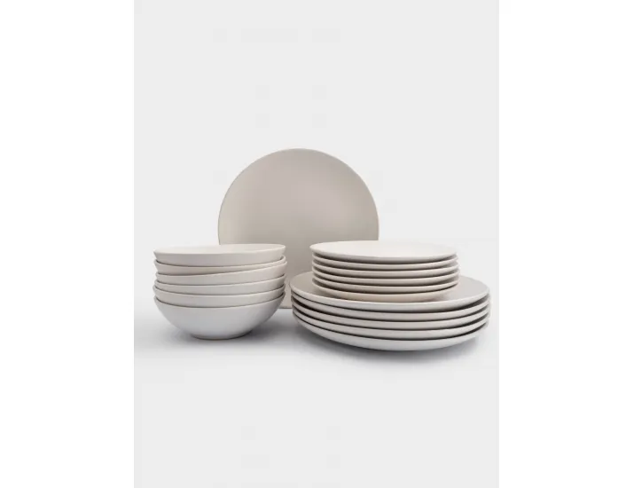 Сервиз обеденный 6 персон 18 предметов белый в крапинку Anna Lafarg Scanno