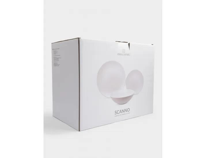 Сервиз обеденный 6 персон 18 предметов белый в крапинку Anna Lafarg Scanno