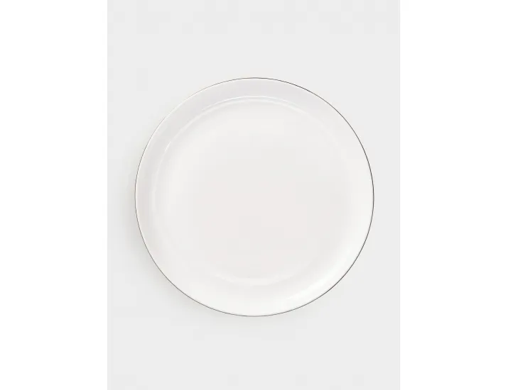 Сервиз обеденный 6 персон 21 предмет белый с серебристым кантом Anna Lafarg Арктика