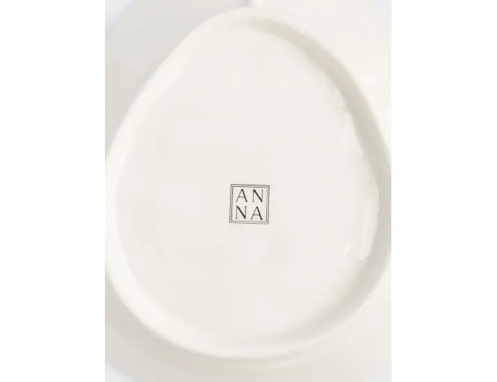 Блюдо 18x22x4 см бело-голубое Снеговик в шапке и шарфе Anna Lafarg Snowman