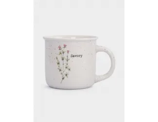 Кружка, 370 мл, фарфор N, белая, в крапинку, Чабер, Herbarium new