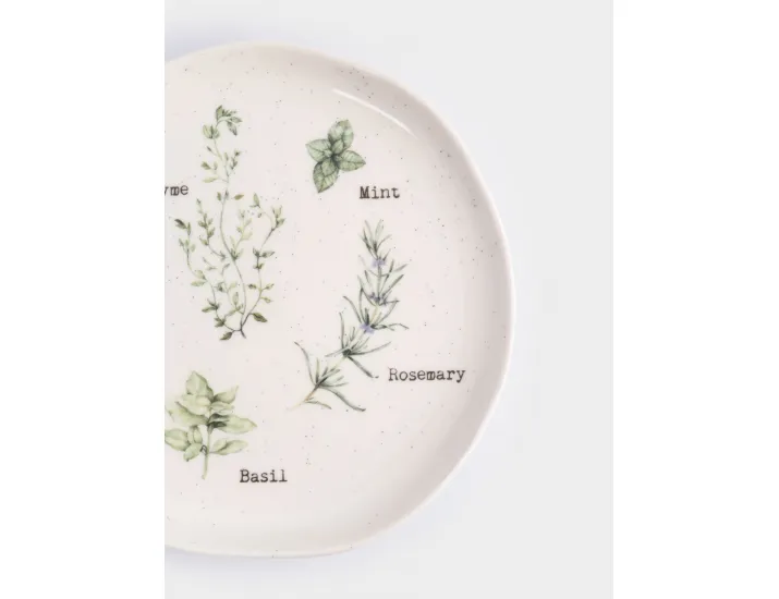 Тарелка закусочная 19 см белая в крапинку Приправы Anna Lafarg Herbarium new