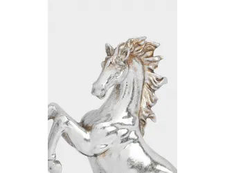 Статуэтка, 15 см, полирезин, серебристая, Конь на дыбах, Horse