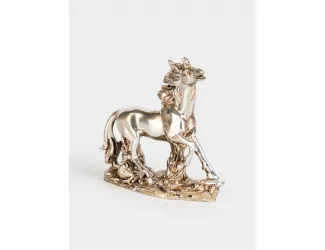Статуэтка, 8 см, полирезин, серебристая, Бегущая лошадь, Horse