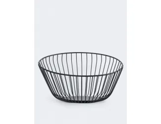 Корзина для фруктов, 25 см, металл, черная, Прутья, Spin