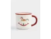 Кружка 470 мл с ложкой красная Елка/Лошадка-качалка Anna Lafarg Bright horse