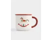 Кружка 470 мл с ложкой красная Елка/Лошадка-качалка Anna Lafarg Bright horse