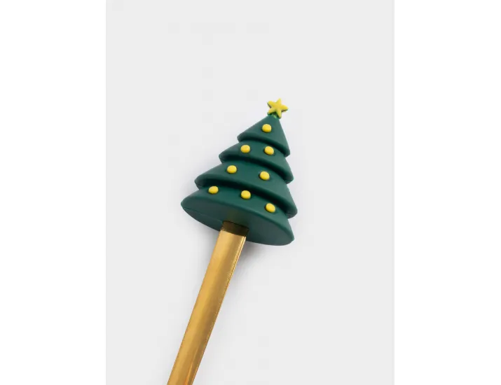 Кружка 470 мл с ложкой красная Елка/Лошадка-качалка Anna Lafarg Bright horse