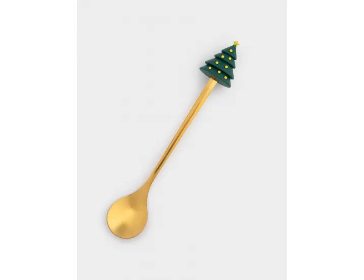 Кружка 470 мл с ложкой красная Елка/Лошадка-качалка Anna Lafarg Bright horse