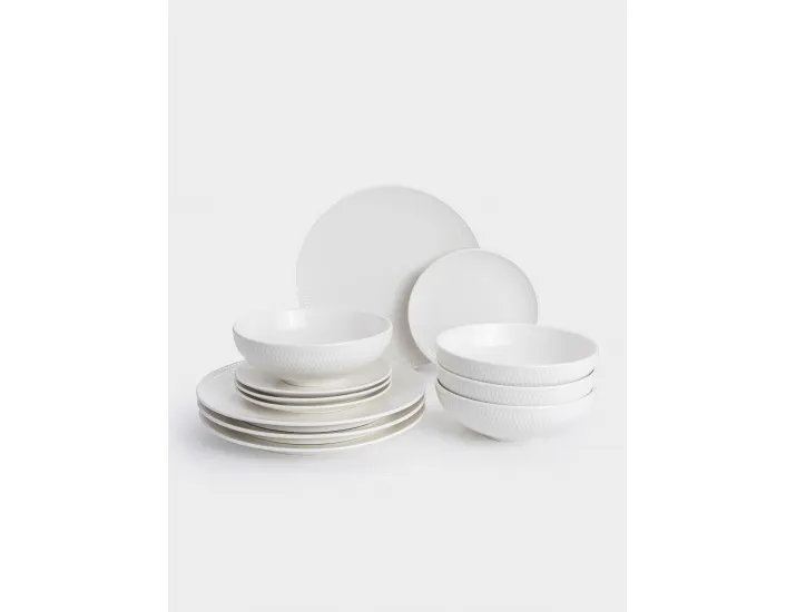 Набор обеденный 4 персоны 12 предметов белый Maxwell & Williams Даймонд