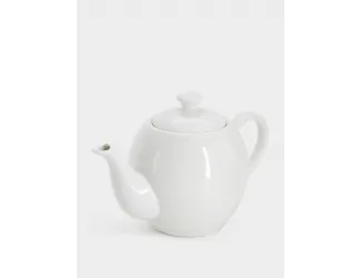 Чайник заварочный, 850 мл, фарфор P, белая, Мятый эффект, Rock