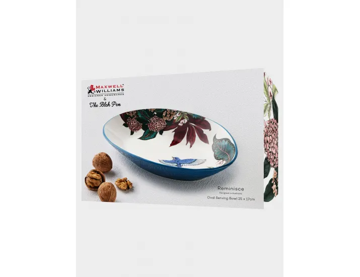 Салатник 25х17см 600 мл овальный синий Цветы и птица Maxwell & Williams Reminisce