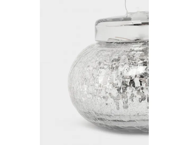 Конфетница 16х15 см с крышкой серебристая Кракелюр Anna Lafarg Craquelure