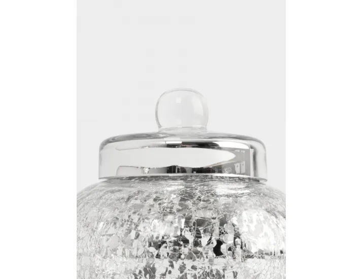 Конфетница 16х15 см с крышкой серебристая Кракелюр Anna Lafarg Craquelure