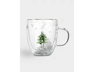 Кружка, 390 мл, стекло Б, Елка, Wind-decor
