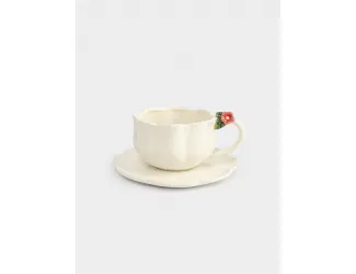 Пара чайная, 1 перс, 2 пр, 360 мл, керамика, молочная, Цветок, Gentle flower