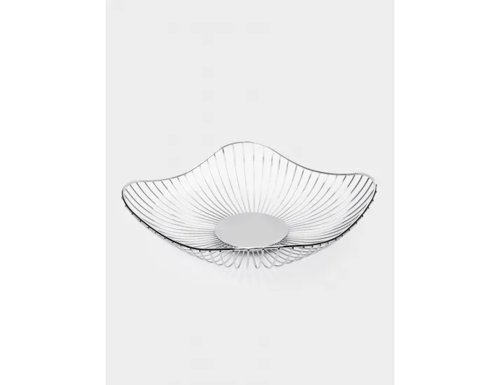 Корзина для фруктов 28 см серебристая Волны Anna Lafarg Spin