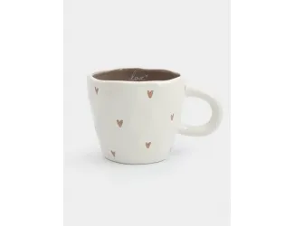Кружка, 400 мл, керамика D, молочная, Сердца, Empathy