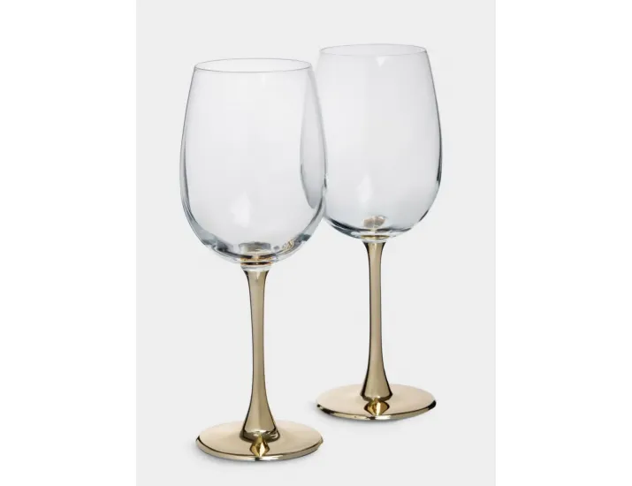 Бокал для белого вина 430 мл 2 шт золотистая ножка Anna Lafarg Ravello