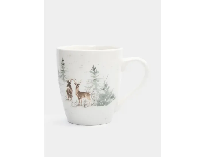 Кружка 350 мл 2 шт белая Олени в лесу Anna Lafarg Maral