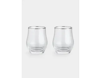 Стакан, 350 мл, 2 шт, стекло, с серебристым кантом, Rhapsody