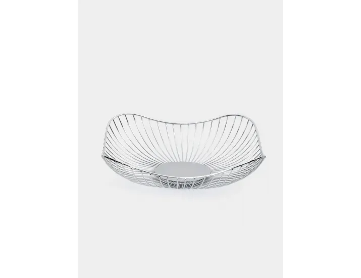 Корзина для фруктов 28 см серебристая Волны Anna Lafarg Spin