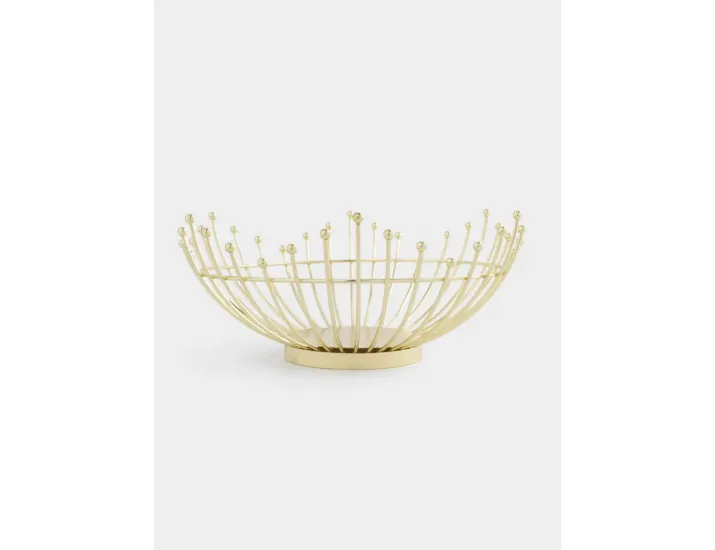 Корзина для фруктов 27 см золотистая Бусины Anna Lafarg Spin