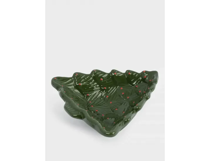 Блюдо глубокое 18x16x5 см зелено-красное Anna Lafarg Елка Fir