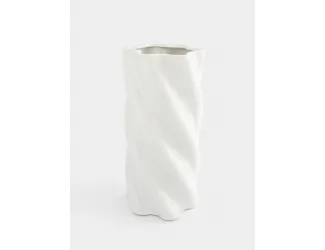 Ваза для цветов, 30 см, керамика, молочно-бежевая, Drapery