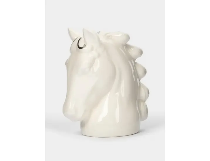 Емкость для соли или перца 8 см бело-серебристая Конь Anna Lafarg Horse