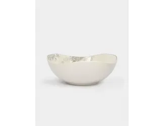 Пиала, 14х5 см, фарфор N, белая, с серебристым кантом, Конь, White horse